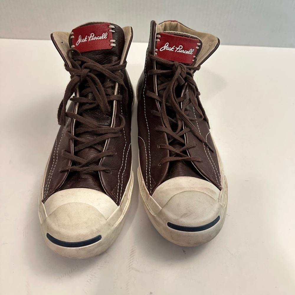 Converse Jack Purcell Mid Top Leather Sneaker '151968C' Size Women 9.5 - Men 8.0